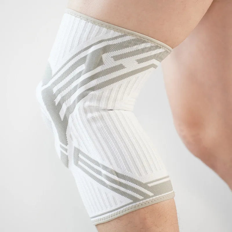 Blue cotton knee pads for adult sports with high elasticity design