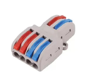 Quick wire connector with fire insulation shell for 32A current and 0.08-4.0mm² wires.