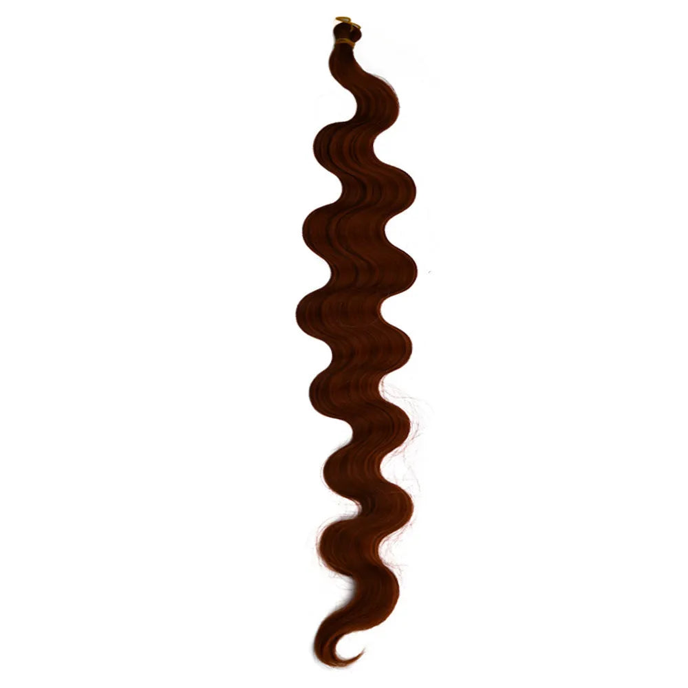 Wine red 24-inch crochet braid hair extensions with big wave texture on display