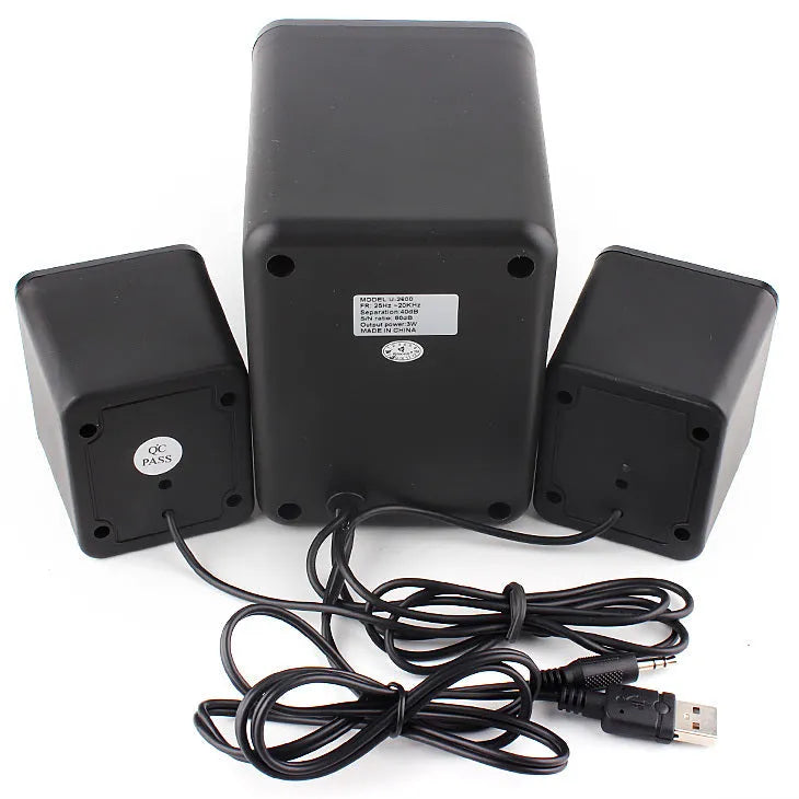 Green USB 2.1 computer speaker with colourful lighting and 150 cm cable for portable audio