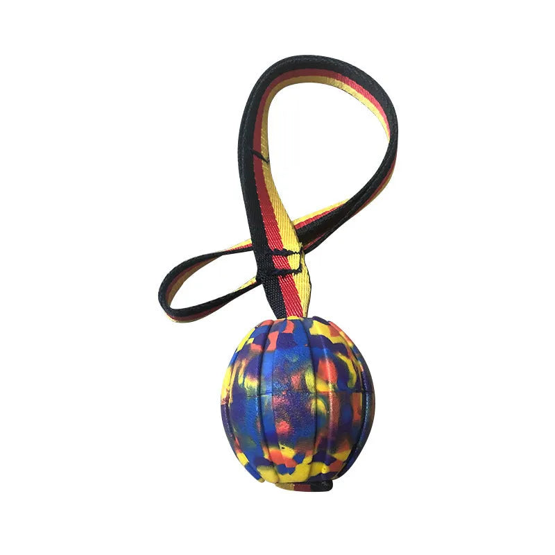 EVA floating dog training ball in camouflage colour with tetherball design for water retrieval