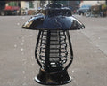 White and black solar powered mosquito lamp for garden insect control with solar panel