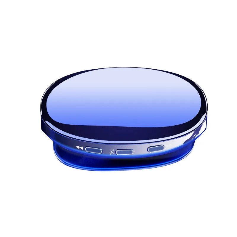 Bluetooth MP4 music player with OLED screen in blue, black or rose gold colours showing playback controls