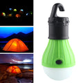 Portable hanging hook LED camping light in blue colour showing size scale