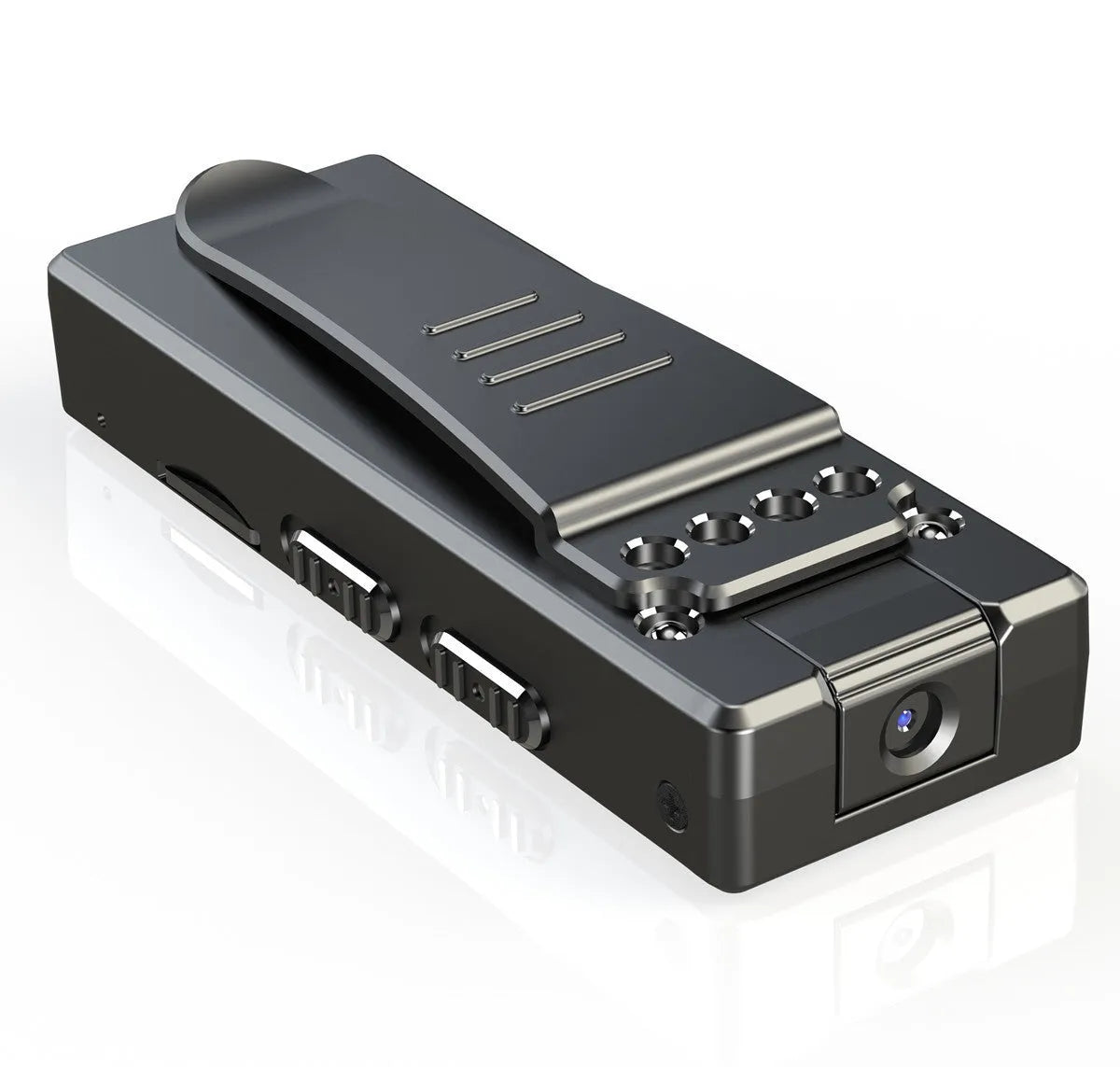 Black 1080p HD DV home camera with a rotatable lens on an ABS plastic body.