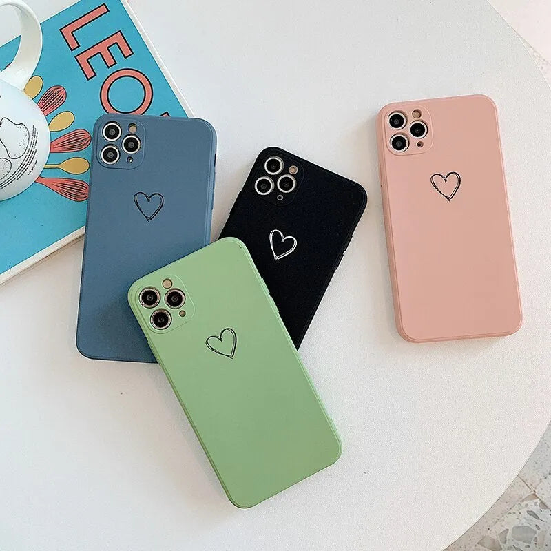 Solid colour TPU silicone phone case for Apple iPhone on a table
