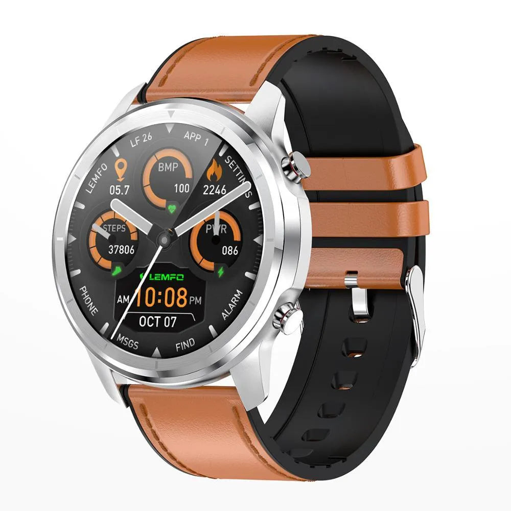 LEMFO LF26 smart bracelet with 1.3-inch screen shown in multiple colour options