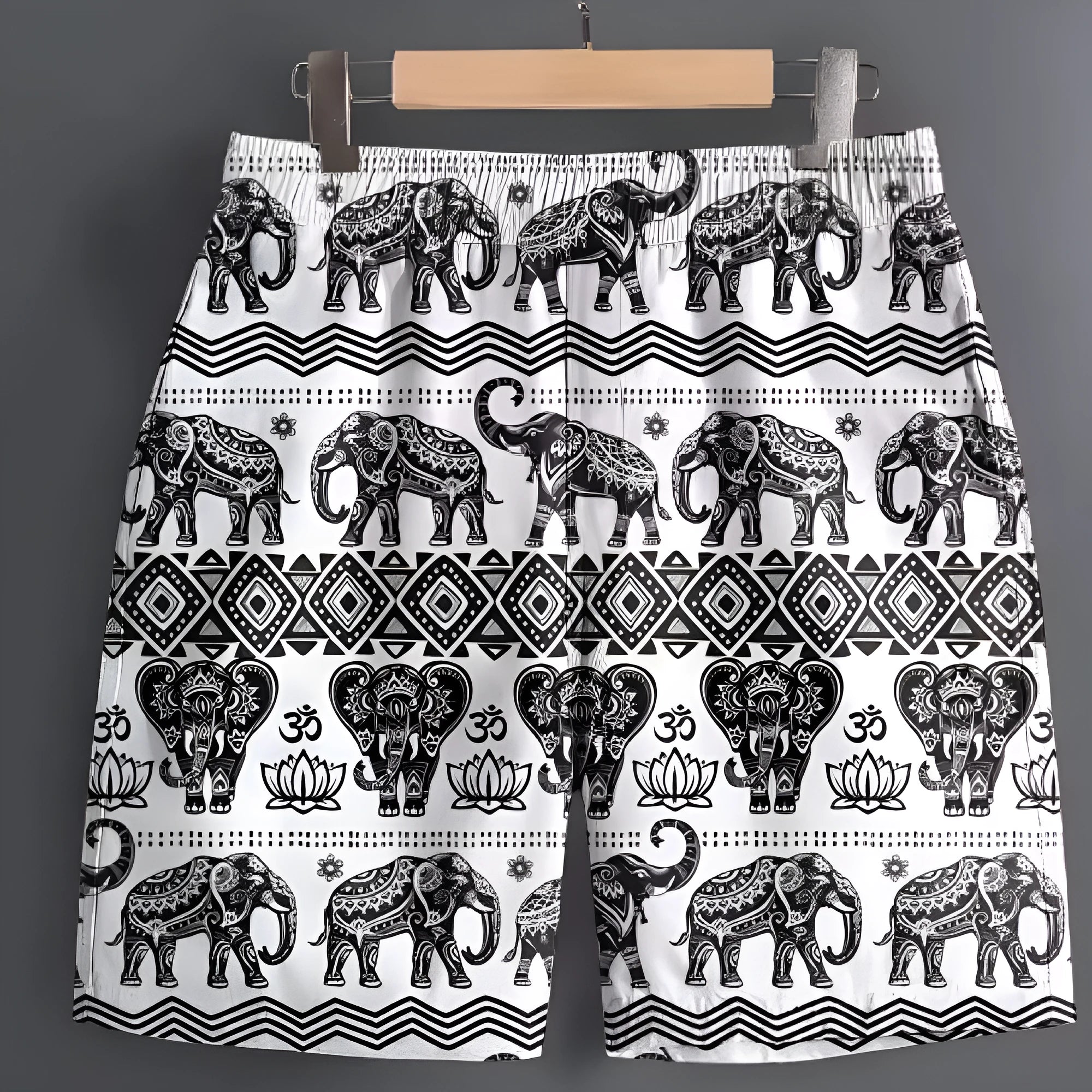 Men's lightweight polyester casual sports shorts available in multiple patterns and colours, sizes S to 5XL