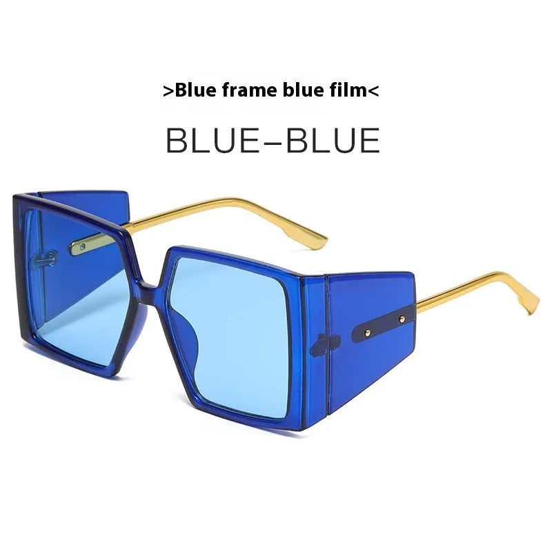 Large square acetate sunglasses with UV400 lenses in seven colour options