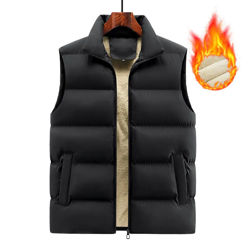 Men's striped lambswool vest waistcoat in black, dark blue or red for autumn winter wear