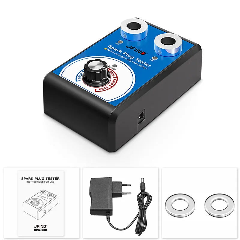 Car spark plug tester detector with double hole plug connection for ignition system diagnostics