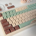 CAP Adaptive Cross Satellite Shaft mechanical keyboard keycaps in matcha green colour theme