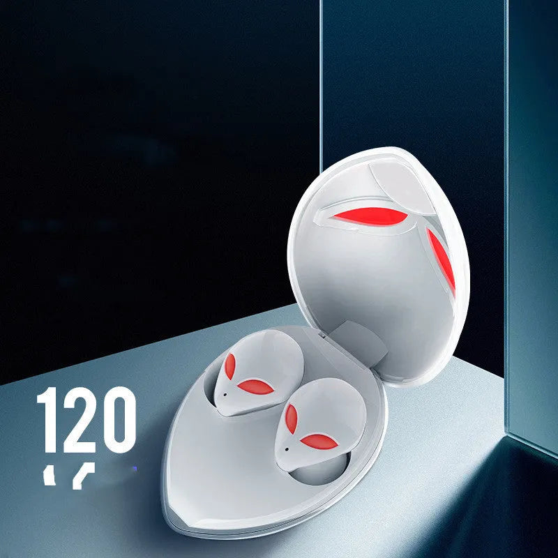 Creative Outer T8 Starman alien design wireless Bluetooth earbuds with charging case in red colour