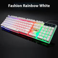 White and black USB gaming keyboard cables with a glowing light effect along the length.