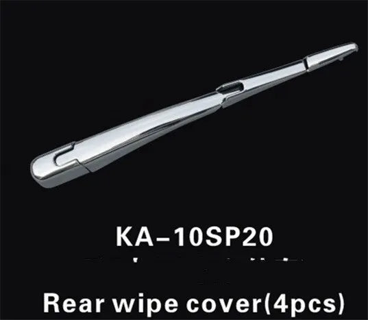 Set of four silvery ABS plastic rear window wiper cover trims for Hyundai cars.