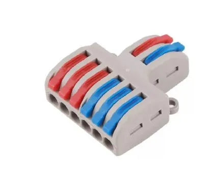 Quick wire connector with fire insulation shell for 32A current and 0.08-4.0mm² wires.