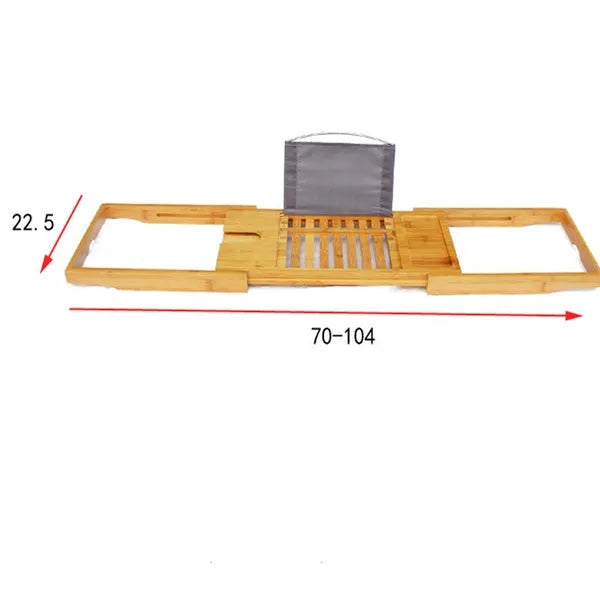 Natural bamboo bathtub frame with single-tier storage for bathroom organisation