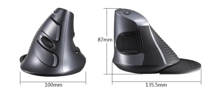M618 wireless vertical ergonomic computer mouse in black or white colour with USB connection