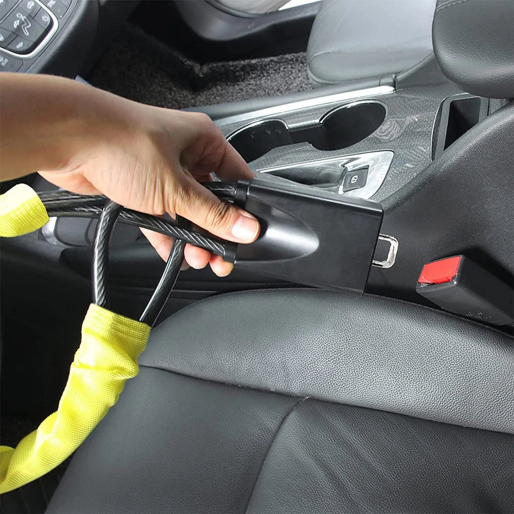 Iron car steering wheel lock with wire rope for General Motors vehicles in red colour