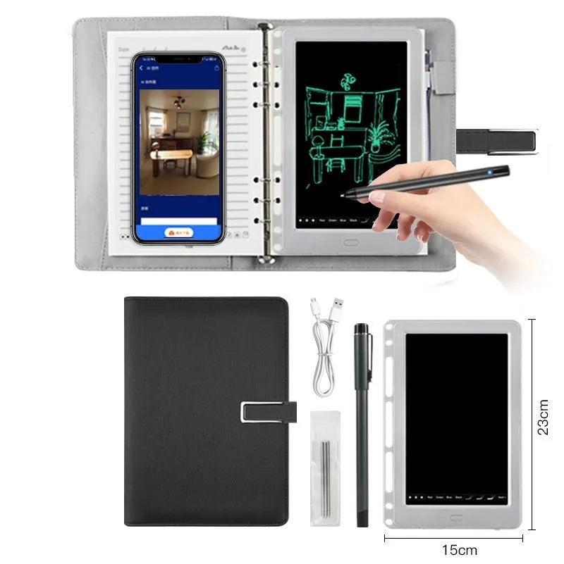 85-inch electronic writing pad with smart pen on stitching appearance background