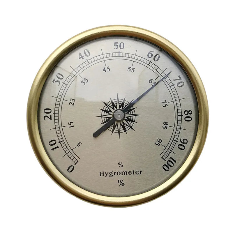 Aluminium analog thermometer and hygrometer with 72mm diameter for indoor outdoor use