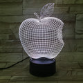 3D fruit-shaped colourful night light with acrylic shade and touch control for seven-colour LED illumination