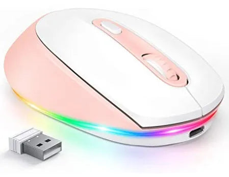 24g wireless ergonomic mouse with USB charging cable in multiple colour options