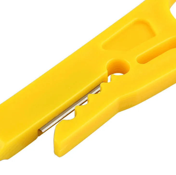 Yellow mini portable wire stripper with 0.6mm stripping diameter for telephone and network cables