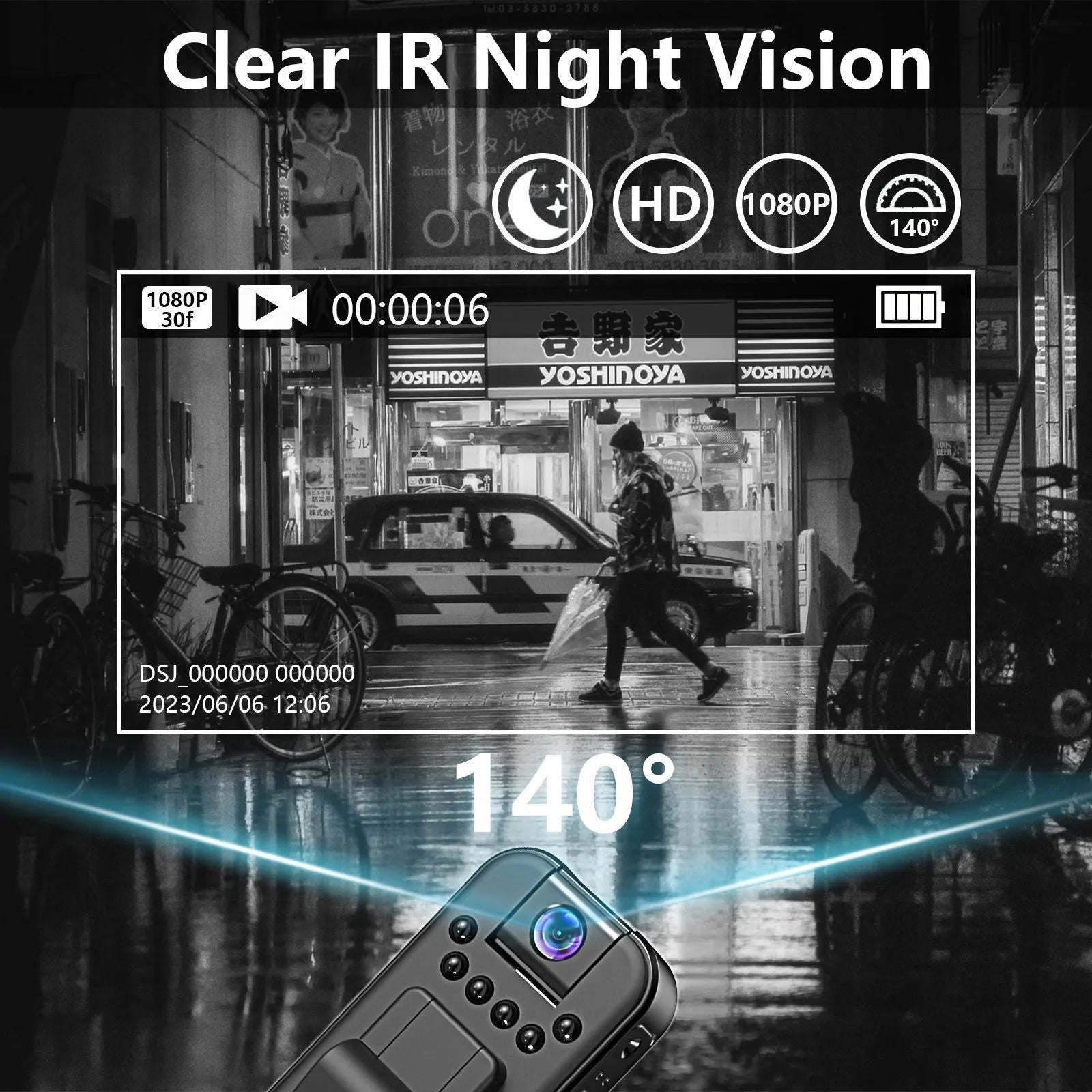 L7 home security video recorder with HD recording and infrared night vision capability