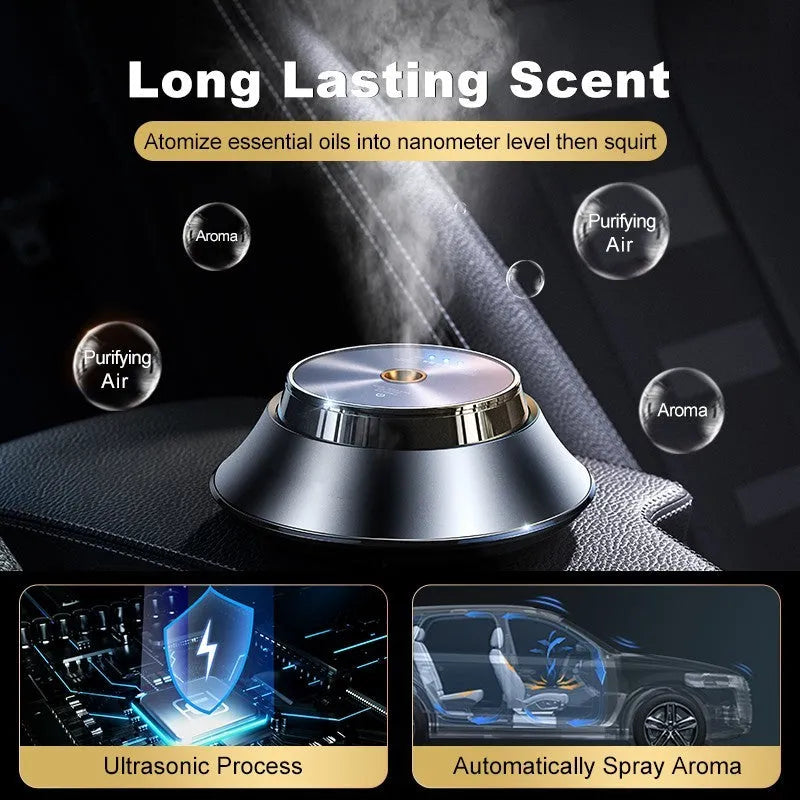 Black metal butterfly car aromatherapy air purifier with USB cable and 50ml essential oil bottle