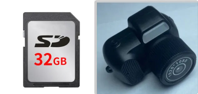 Black Y3000 model HD outdoor sports camera with 0.96-inch display screen, shown with optional memory card.