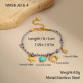 Handmade braided rope necklace and bracelet set with heart pendant in stainless steel