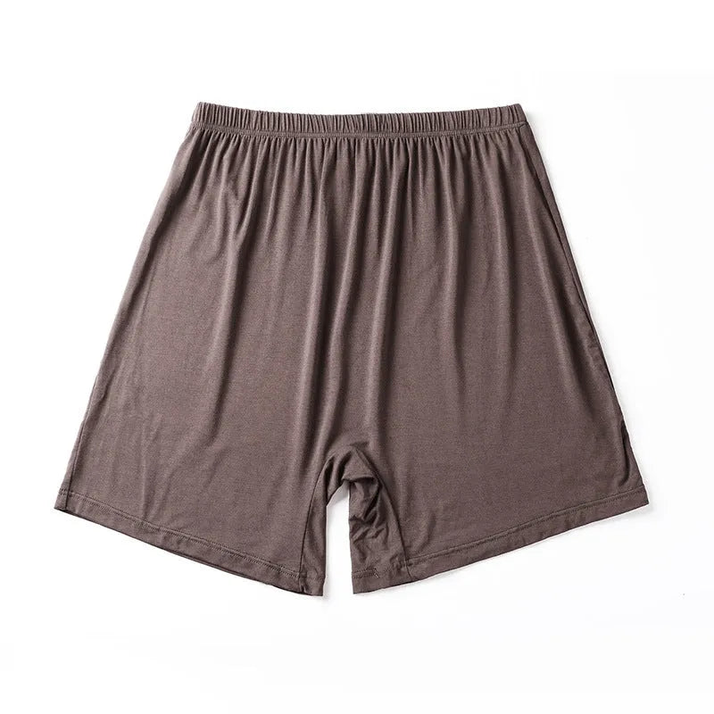 Men's solid colour modal boxer shorts on a white background, showing high-waist design.