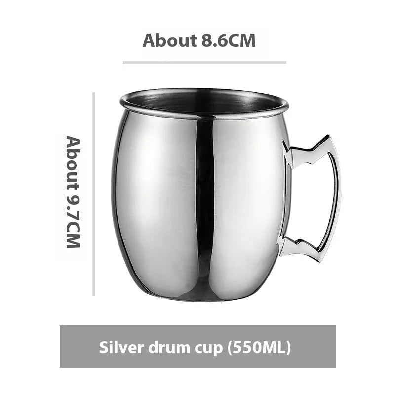 Stainless steel Moscow mule cup with copper plating in multiple colour options and capacity sizes