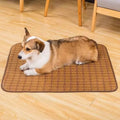 Brown rattan fibre summer cooling mat for dogs available in six different sizes