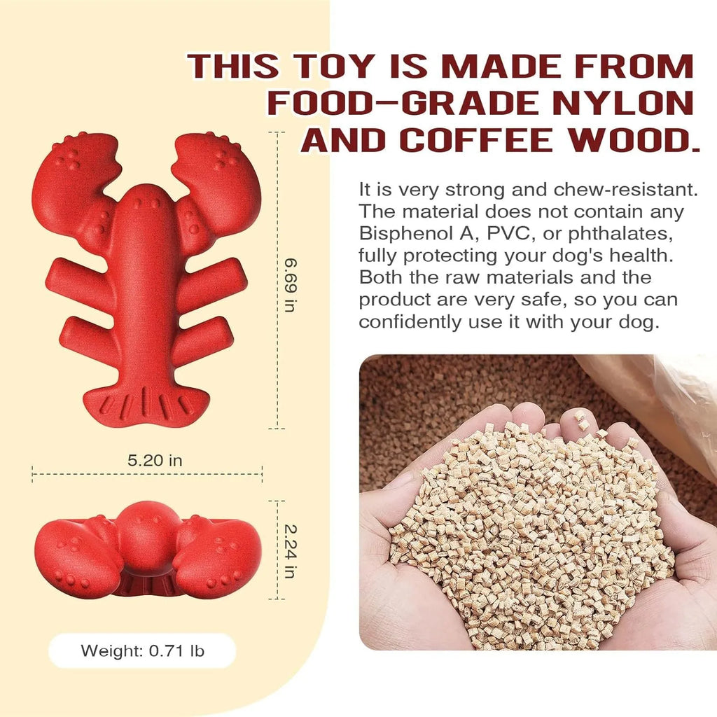 Large red nylon dog chew bone toy for aggressive chewing by big dogs.