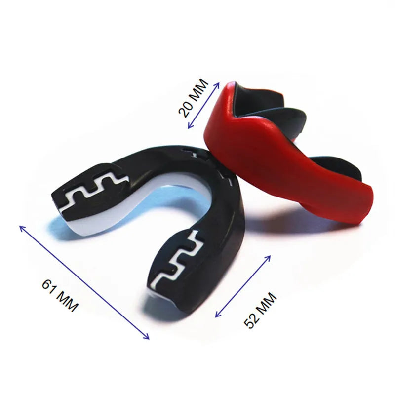 Adult boxing mouthguard with printed teeth design for martial arts and combat sports protection