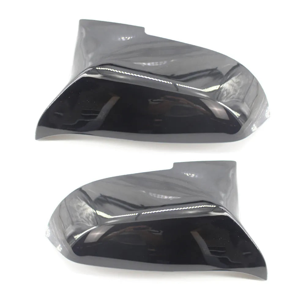 Pair of paint bright black modified horn rearview mirror shells for BMW 3 Series 4 Series F30 F32