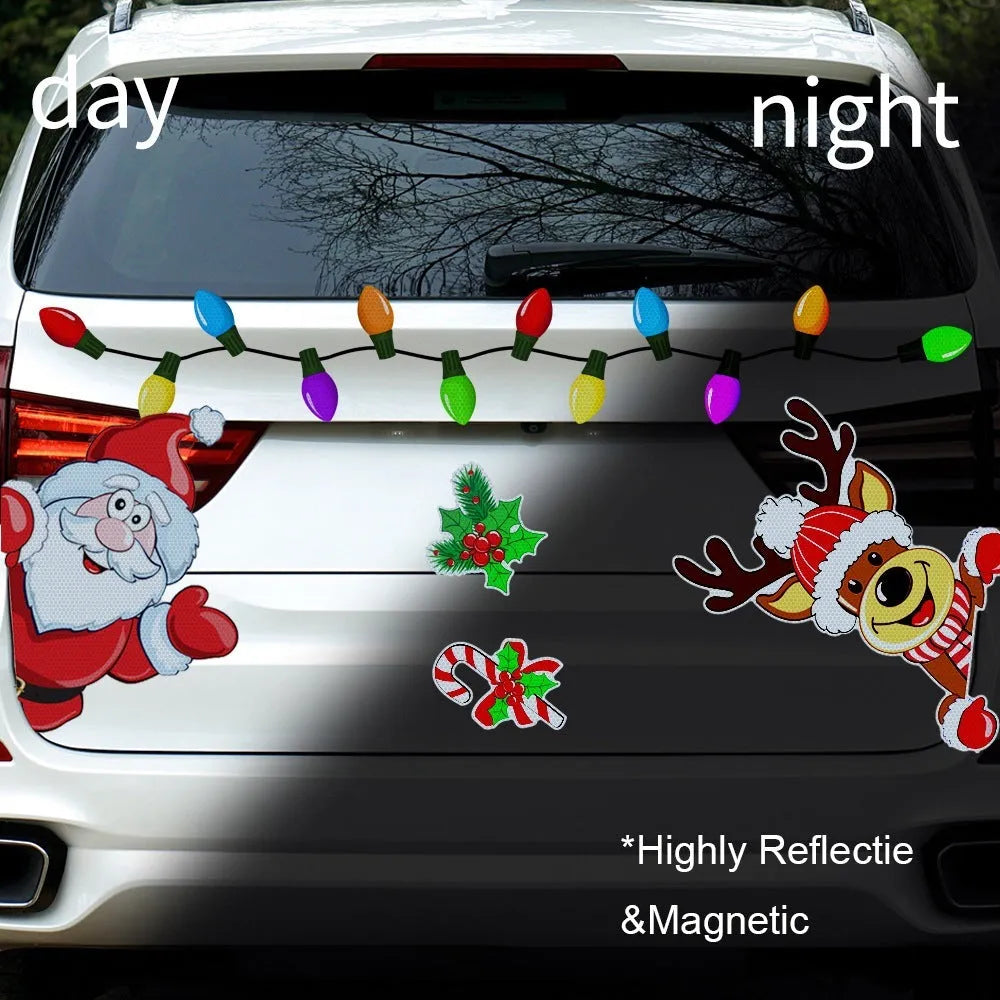 Medium reflective magnetic sticker featuring a cartoon Christmas elk in RFM026 6 threads colour.
