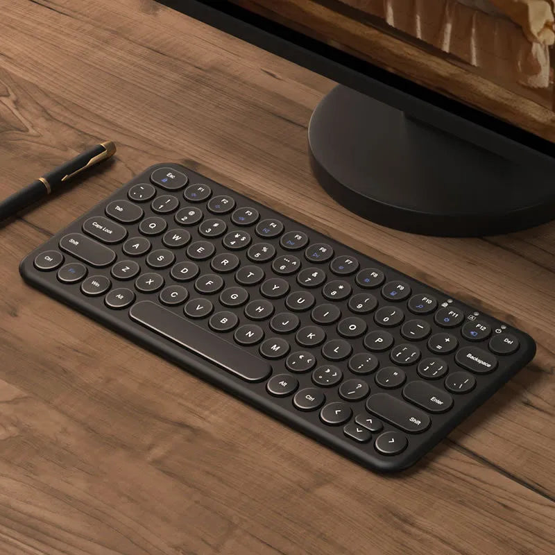 Ultra-thin wireless keyboard and mouse set in black white or pink colours with mute keys and 1000DPI resolution
