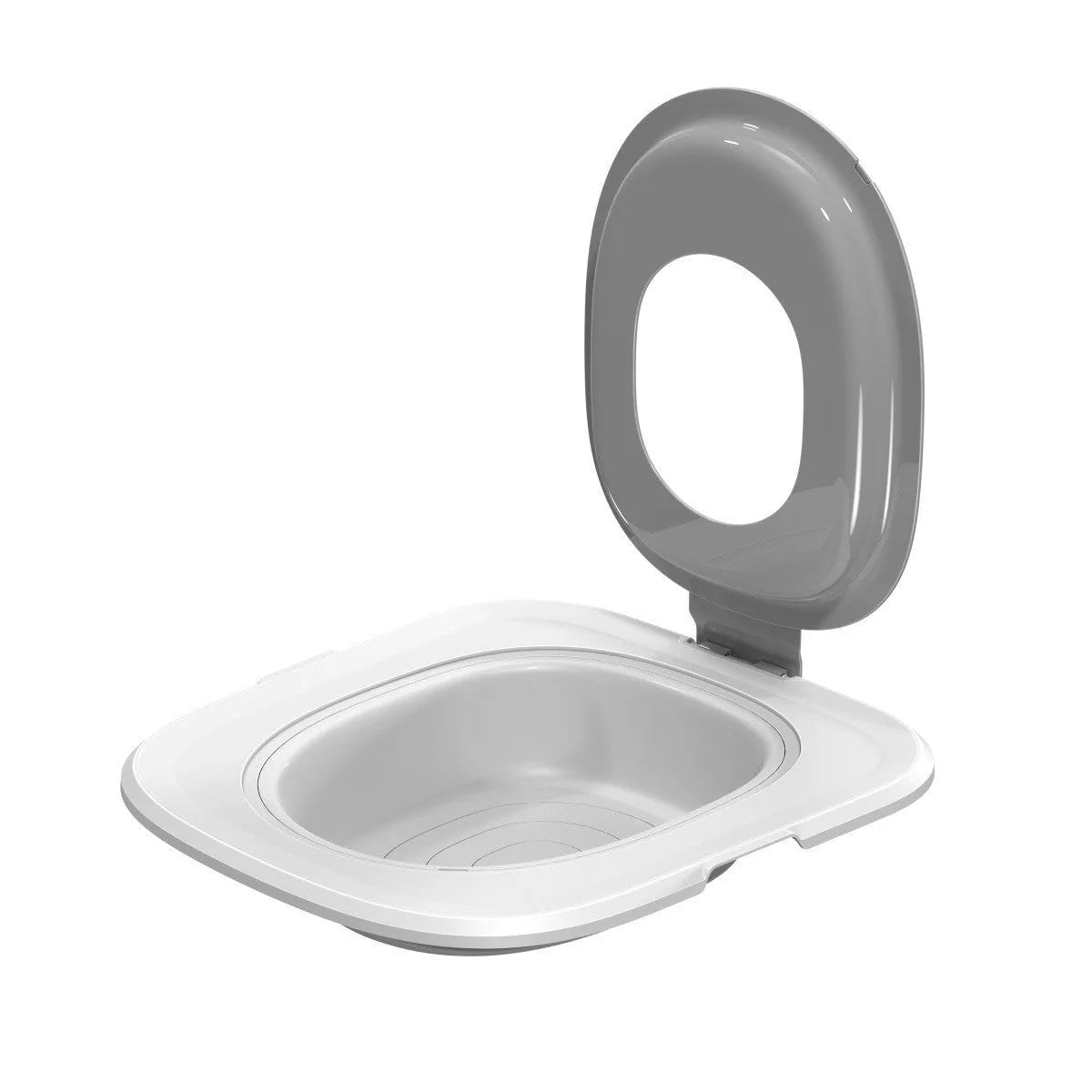 Fifth generation ABS plastic cat litter tray in grey, green, or blue colour.
