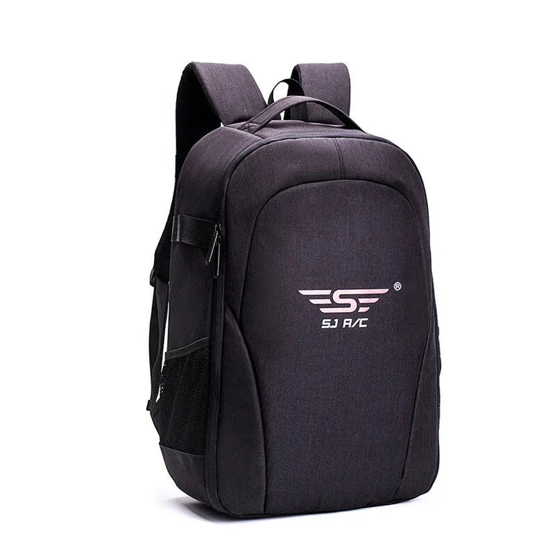 Black waterproof Oxford cloth drone backpack with 52cm height and shock resistant design