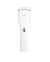 Black and white cordless hair clippers with ceramic blade and adjustable slider comb