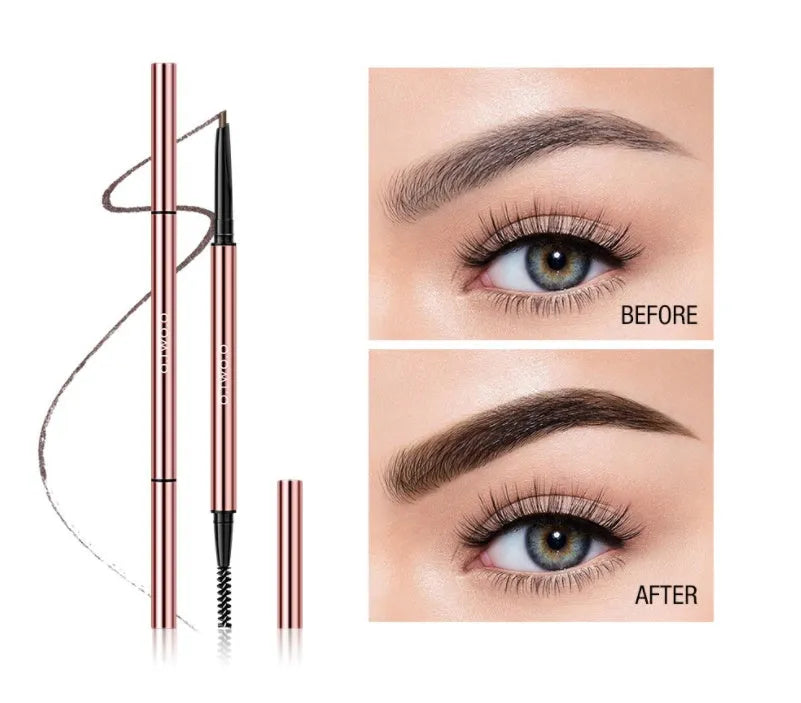 Brow make-up stick in colour box, showing 15.5cm length and six colour options for eyebrows.