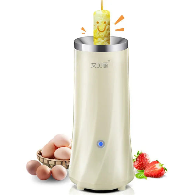 Multifunctional mini breakfast machine in beige with automatic controls and compact design