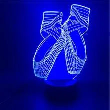 3D ballet dancer silhouette LED night light glowing in purple on a black base with remote control.