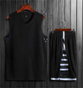 Unisex black sport training vest and pant set for basketball and gym workouts