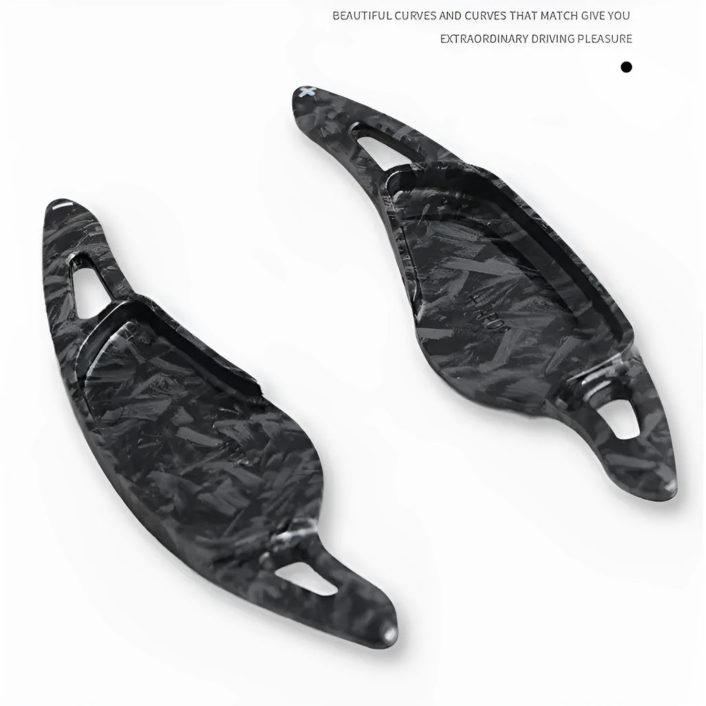 ABS carbon fibre steering wheel paddle shift interior modification kit in multiple finish options