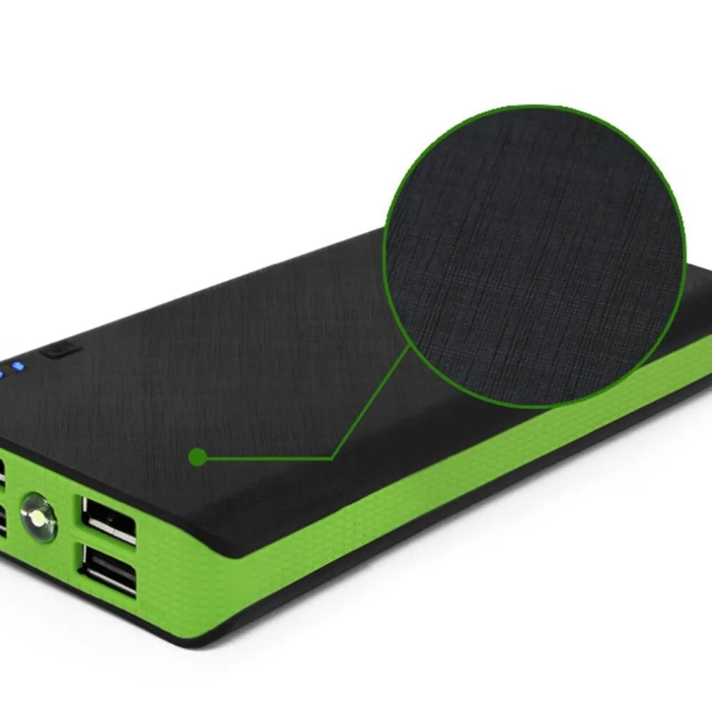 20000mAh portable power bank in blue colour showing dimensions 145x68x22mm