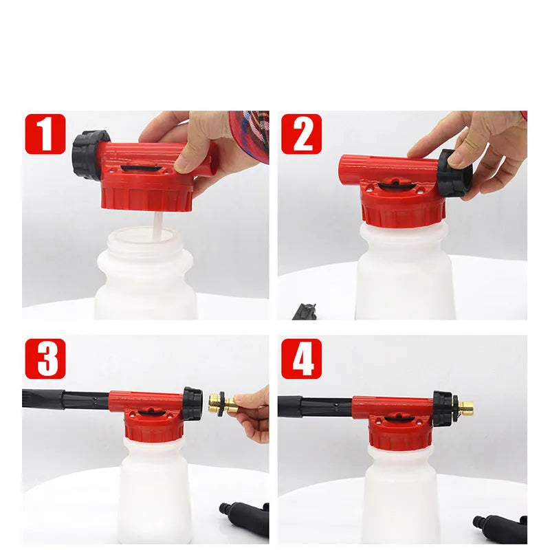 Foam pot high pressure water gun for garden watering and pesticide spraying